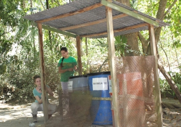 RIC Environmental Studies students participating in a building project