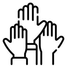 Raised hands icon