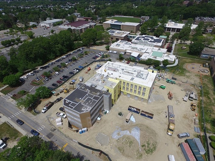 Aerial View of Horace Mann construction site