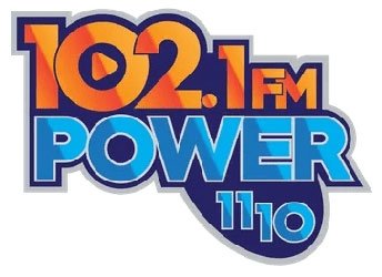 102.1 FM Power 1110 graphic logo