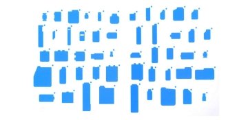 random blue rectangles of different shapes